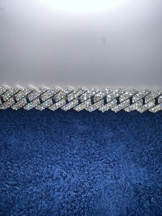 Silver Moissanite Miami Cuban Bracelet