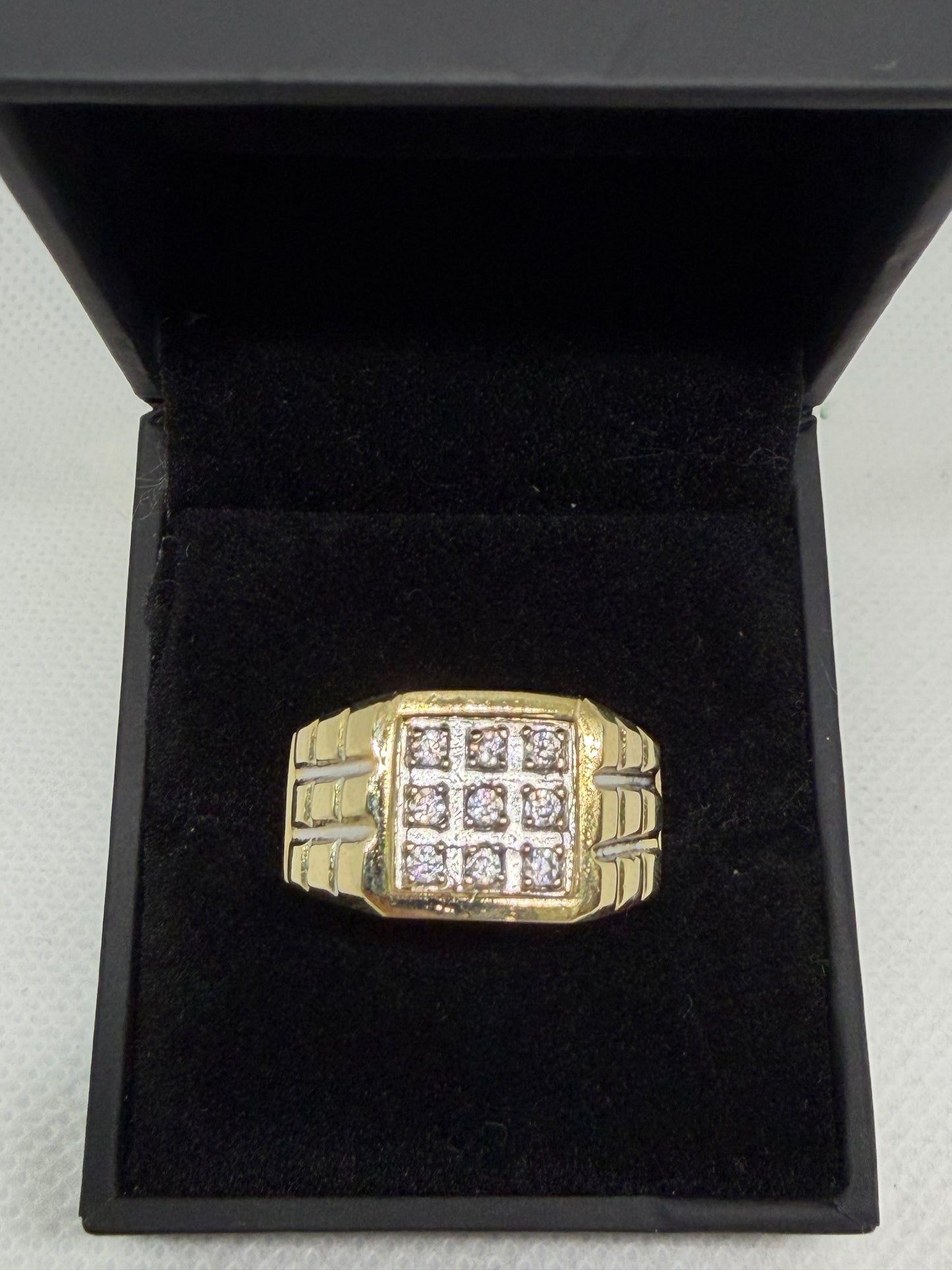 10K Solid Gold Multi Glacier Ring - Size 9.25