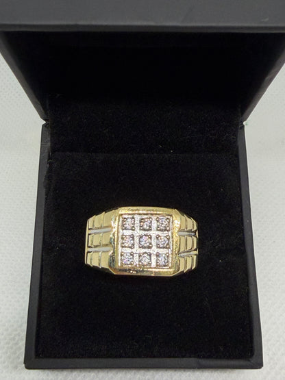 10K Solid Gold Multi Glacier Ring - Size 9.25