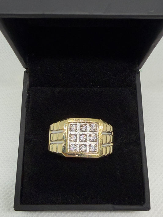 10K Solid Gold Multi Glacier Ring - Size 9.25