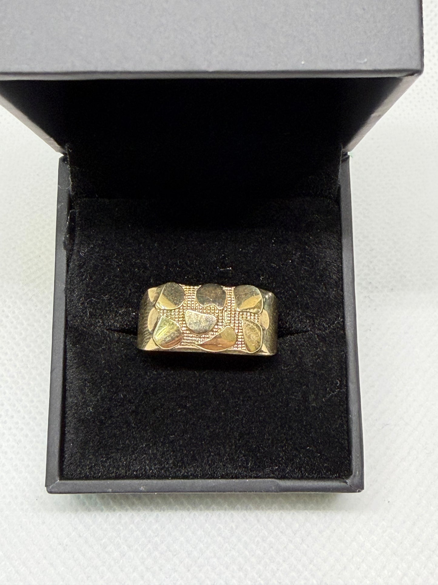 10K Solid Gold Nugget Ring - Size 9.5