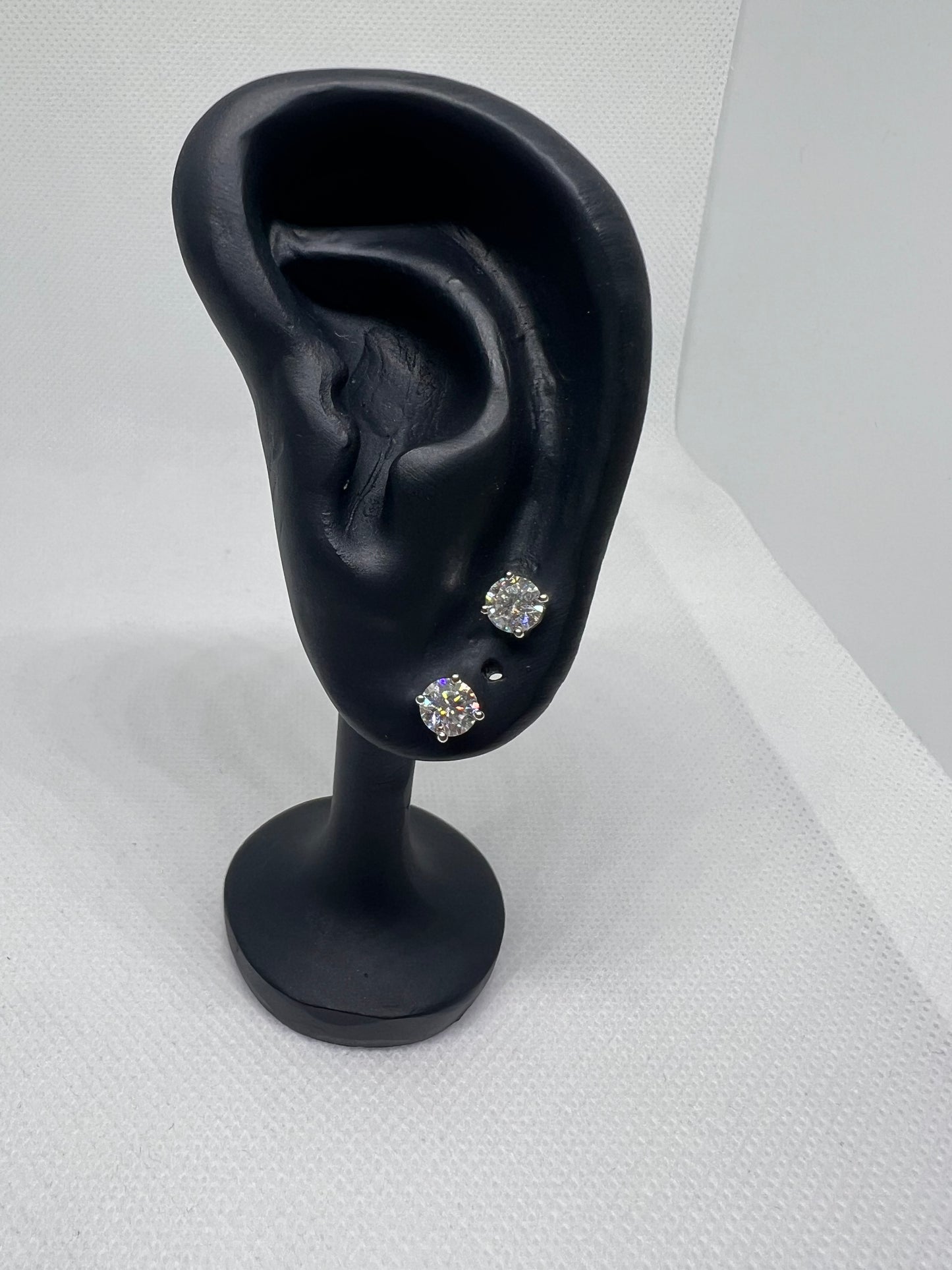 14K White Gold 1 Ct Lab Grown Diamond Earrings - IGI CERTIFIED