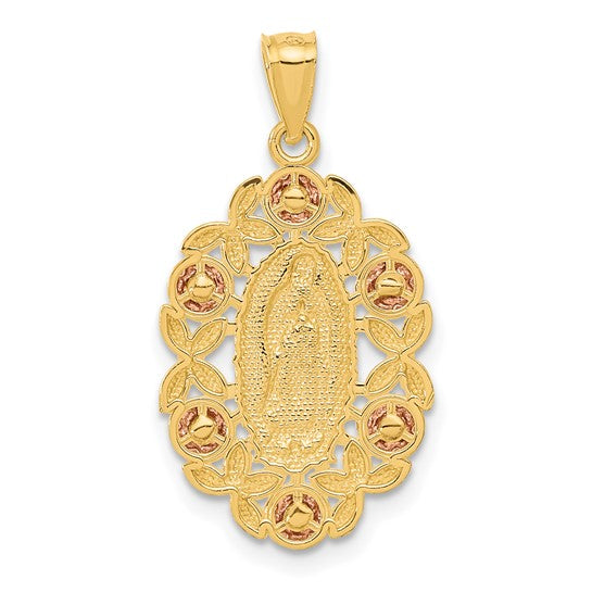 14K Two Tone Gold Mother Mary Charm