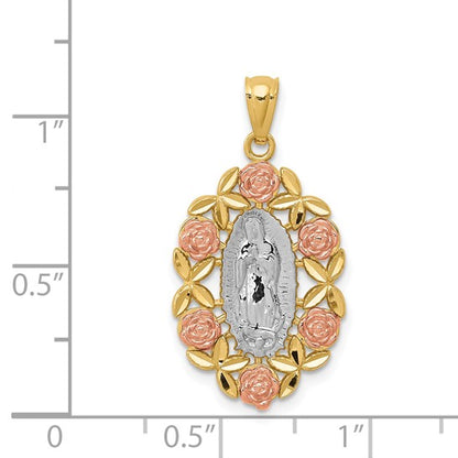 14K Two Tone Gold Mother Mary Charm