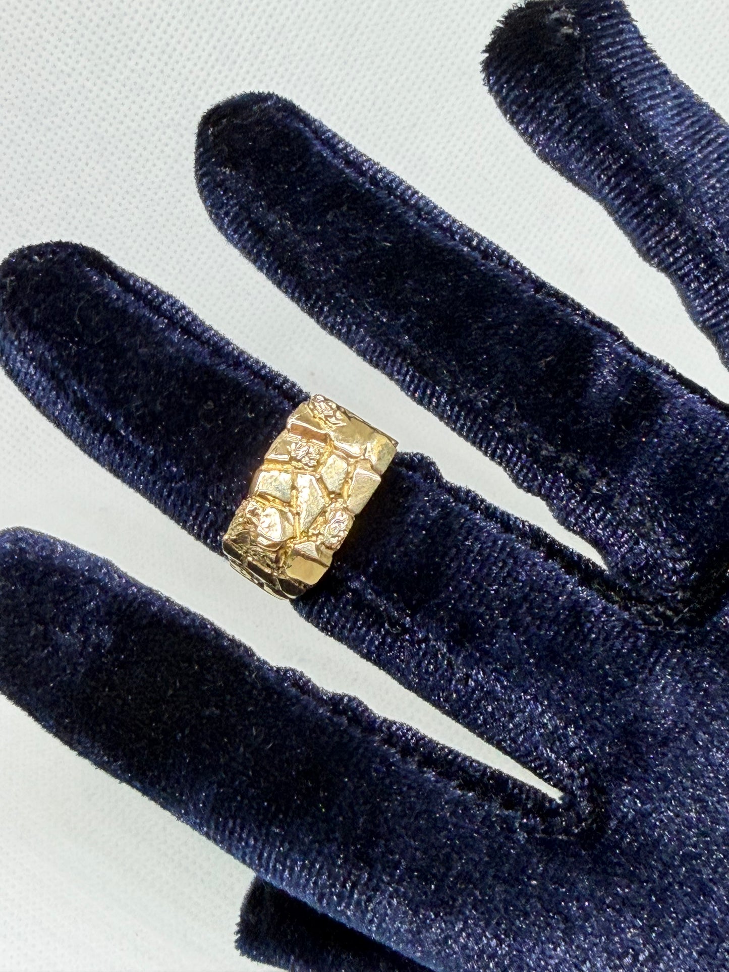 10K Solid Gold Nugget Ring - Size 7