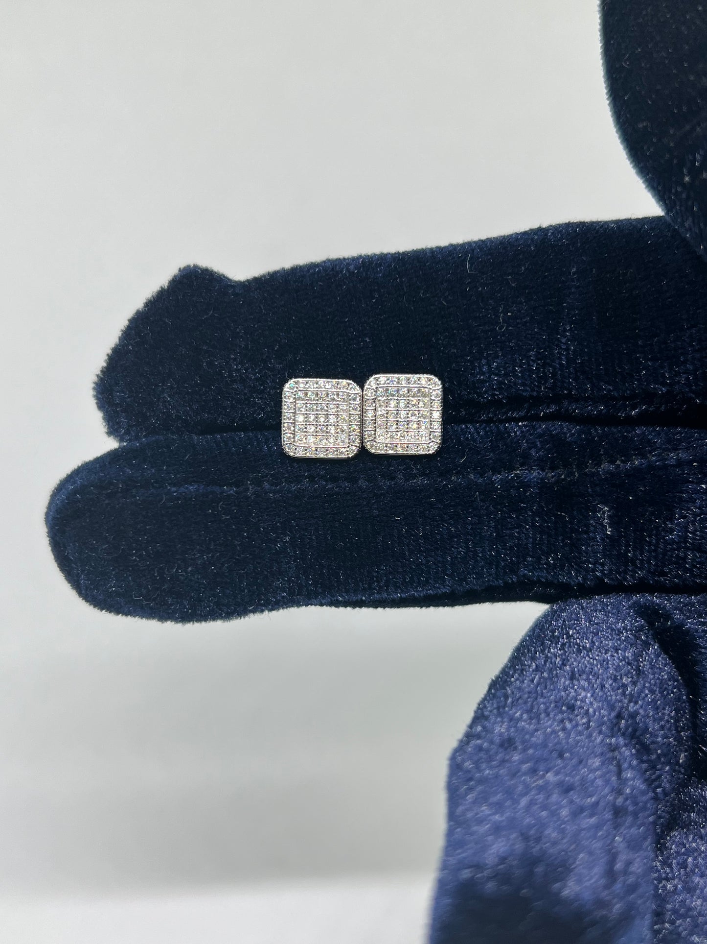 Sterling Silver Glacier Square Moissanite Earrings