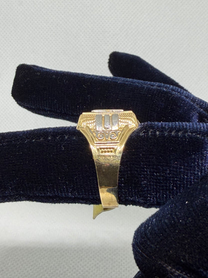 10K Solid Gold Purple Stone Ring - Size 10.5