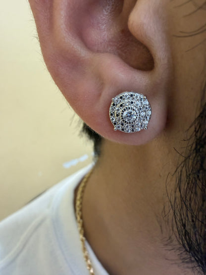 Sterling Silver Circle Moissanite Earrings