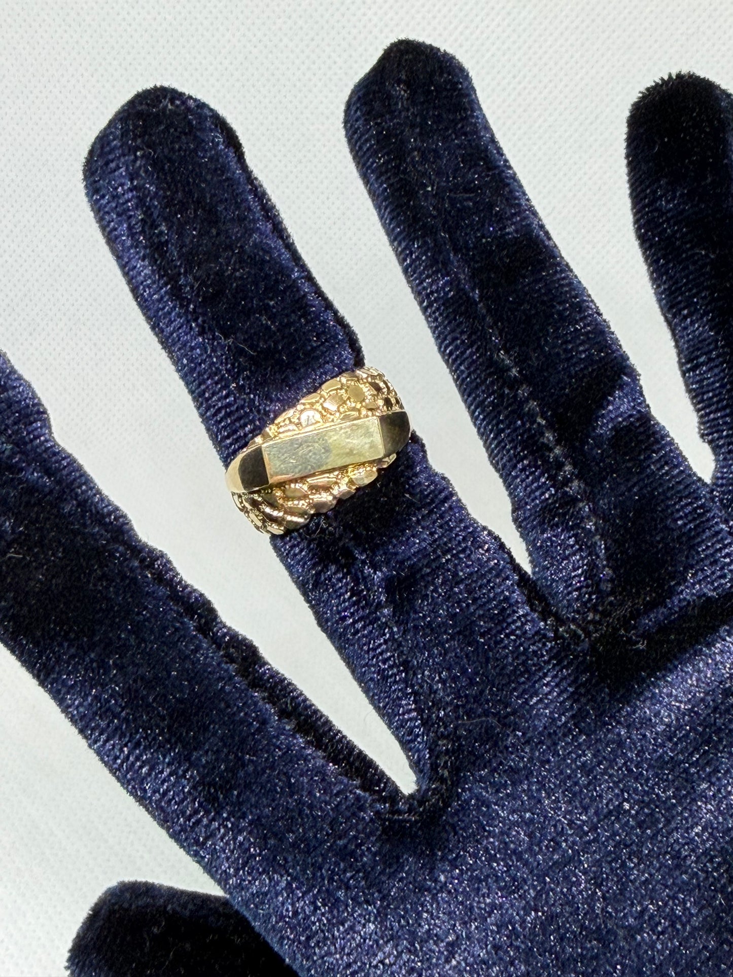 10K Solid Gold Nugget Ring - Size 8