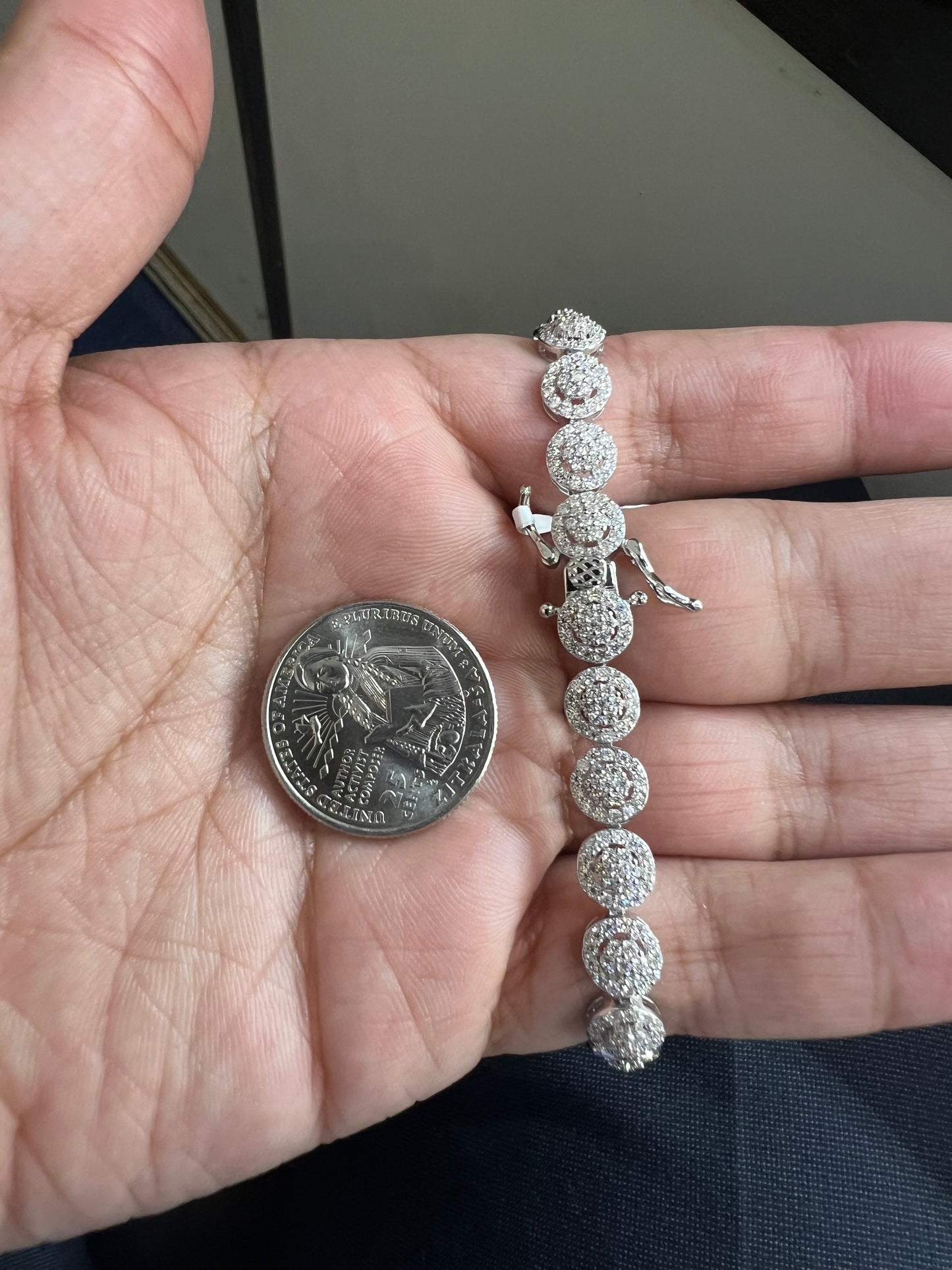 Silver Round Moissanite Bracelet
