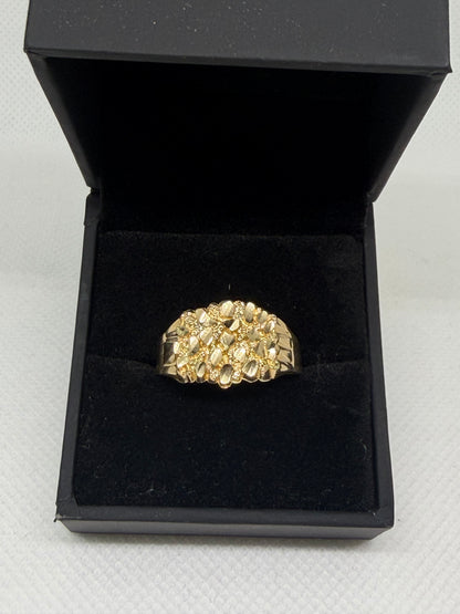 10K Solid Gold Nugget Rings - Size 11