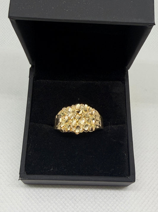 10K Solid Gold Nugget Rings - Size 11