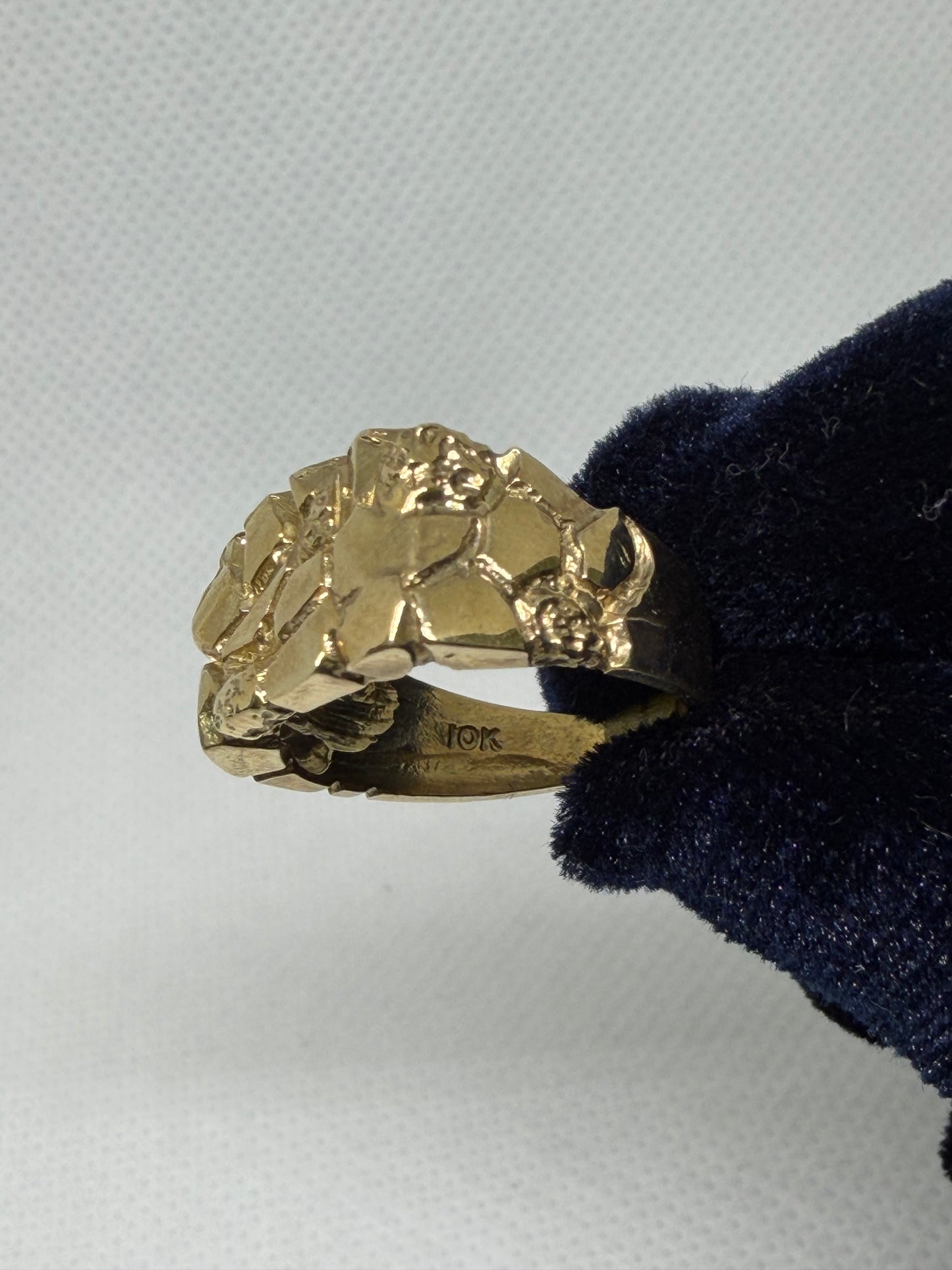 10K Solid Gold Nugget Ring - Size 7