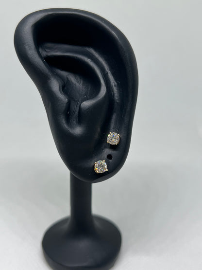 14K Yellow Gold .5 Ct Lab Grown Diamond Earrings - IGI CERTIFIED