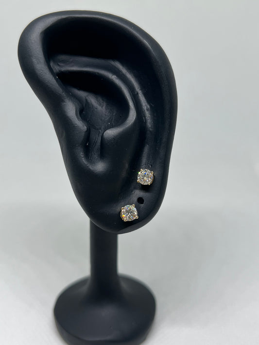 14K Yellow Gold .5 Ct Lab Grown Diamond Earrings - CERTIFIED