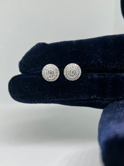 Sterling Silver Glacier Moissanite Circle Earrings