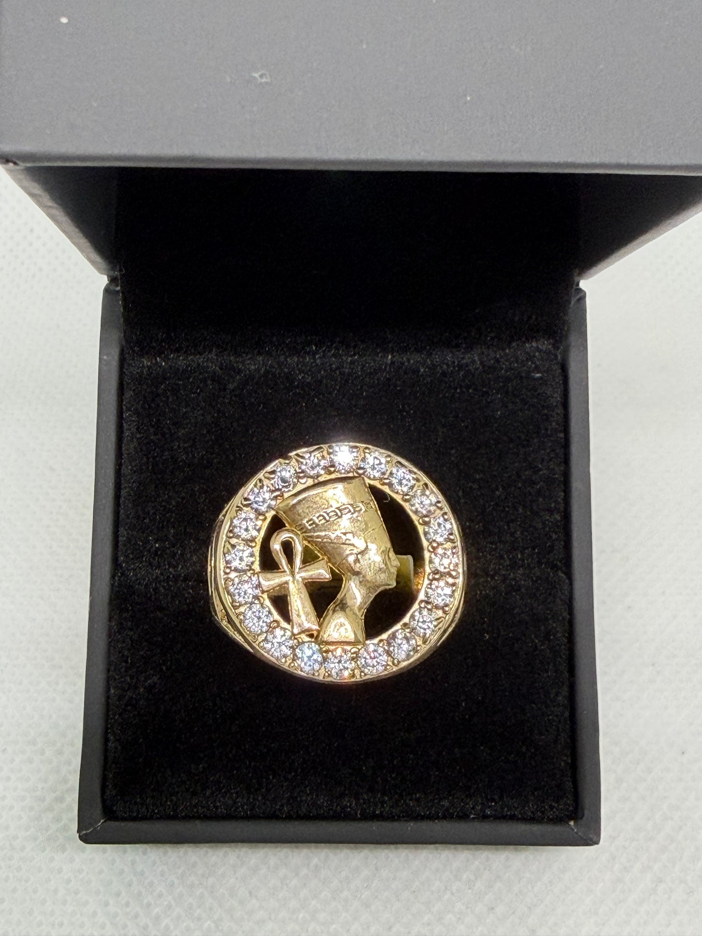 10K Solid Gold Nefertiti Ring - Size 11