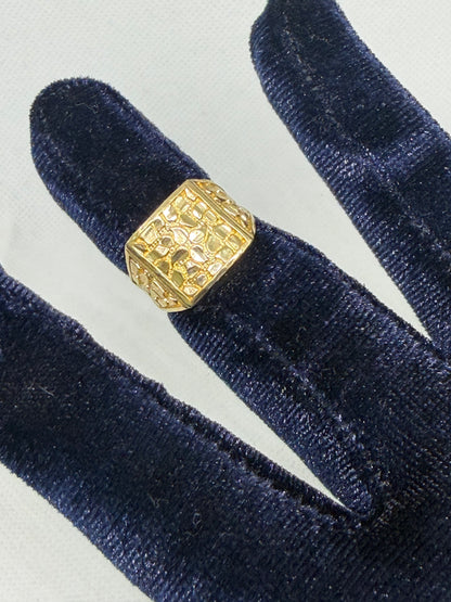 10K Solid Gold Nugget Ring - Size 7