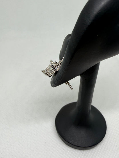 Sterling Silver Square Cluster Moissanite Earrings