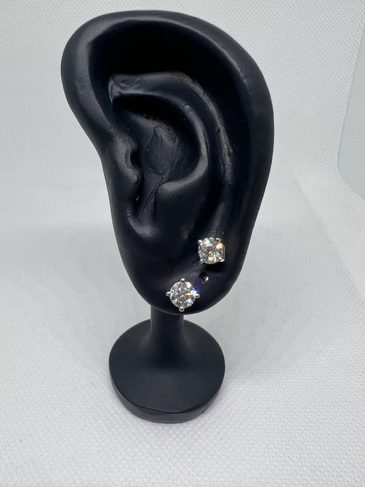 14K Yellow Gold 1 Ct Lab Grown Diamond Earrings - CERTIFIED