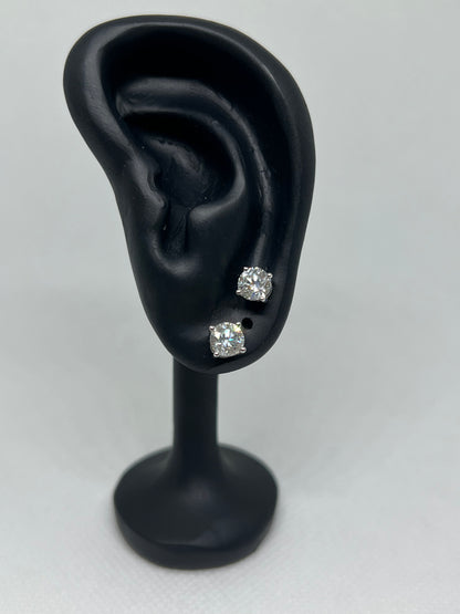 14K White Gold 1.5 Ct Solitaire Lab Grown Diamond Earrings - IGI CERTIFIED