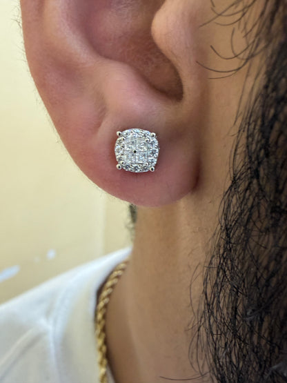 Sterling Silver Quad Moissanite Earrings
