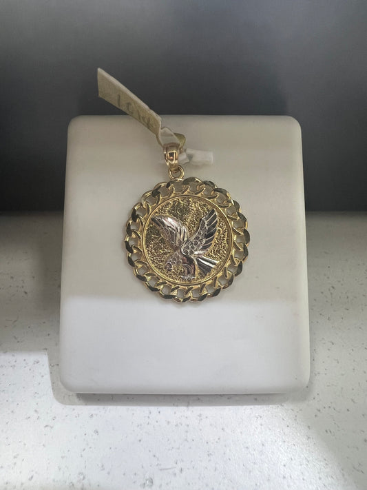 10K Eagle Circle Pendant