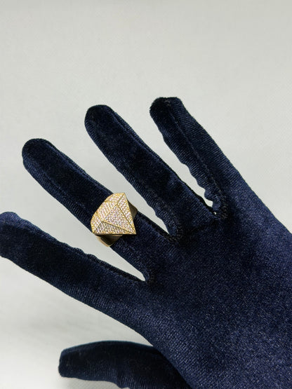 10K Solid Gold Diamond Style Ring - Size 10.5