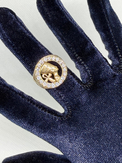 10K Solid Gold Nefertiti Ring - Size 11