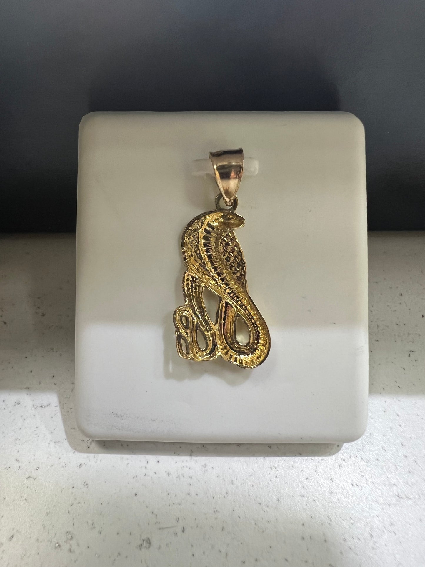 10K Gold Serpent Snake Pendant