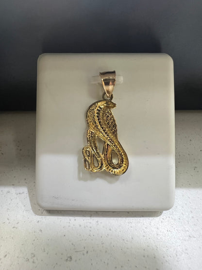 10K Gold Serpent Snake Pendant