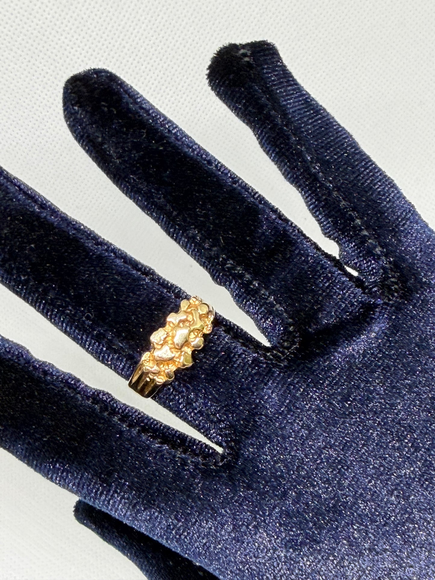 10K Solid Gold Nugget Ring - Size 11