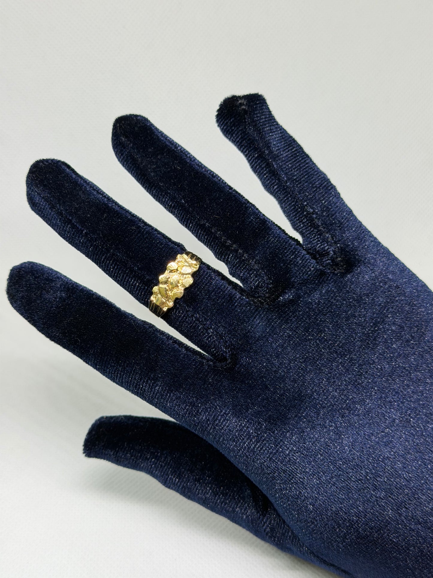 10K Solid Gold Nugget Ring - Size 11