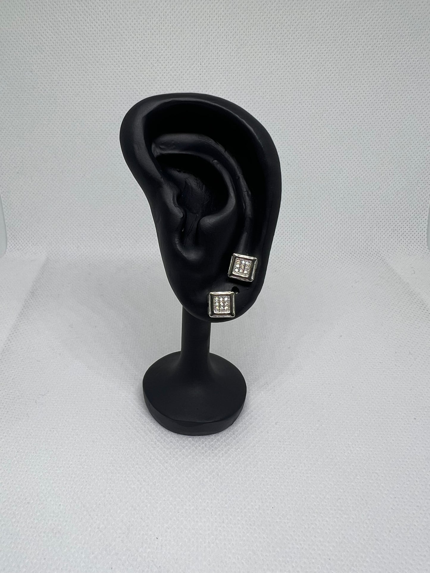 Sterling Silver Square Moissanite Earrings