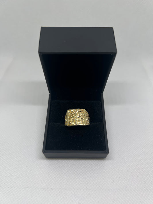 10K Solis Gold Nugget Ring - Chain Included