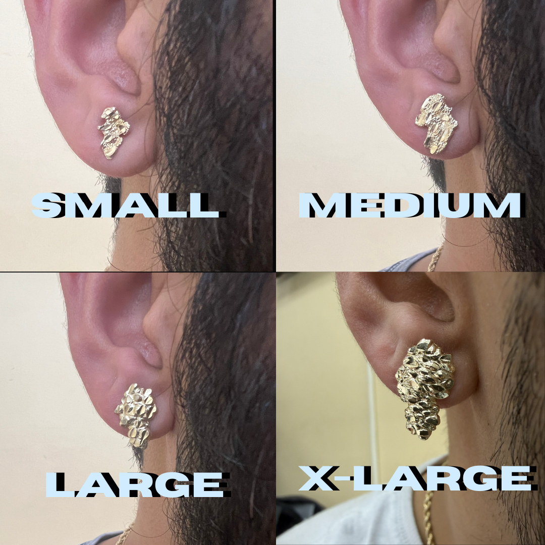 10K Yellow Gold Nugget Earrings