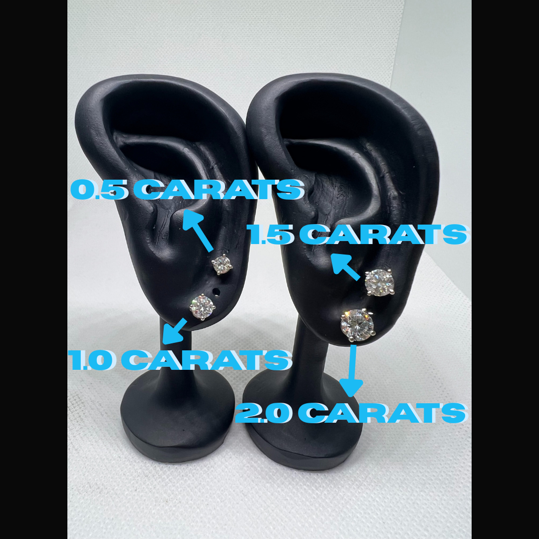 14K White Gold 2 Ct Lab Grown Diamond Earrings - IGI CERTIFIED