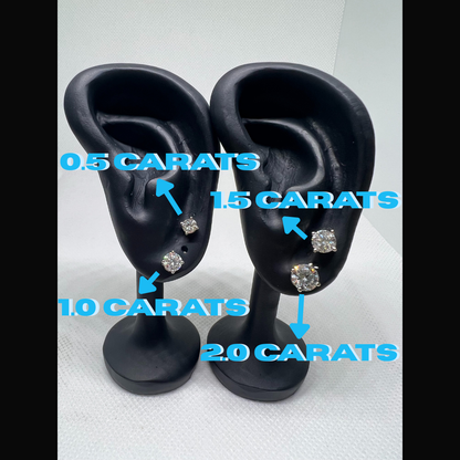 14K White Gold 2 Ct Lab Grown Diamond Earrings - IGI CERTIFIED