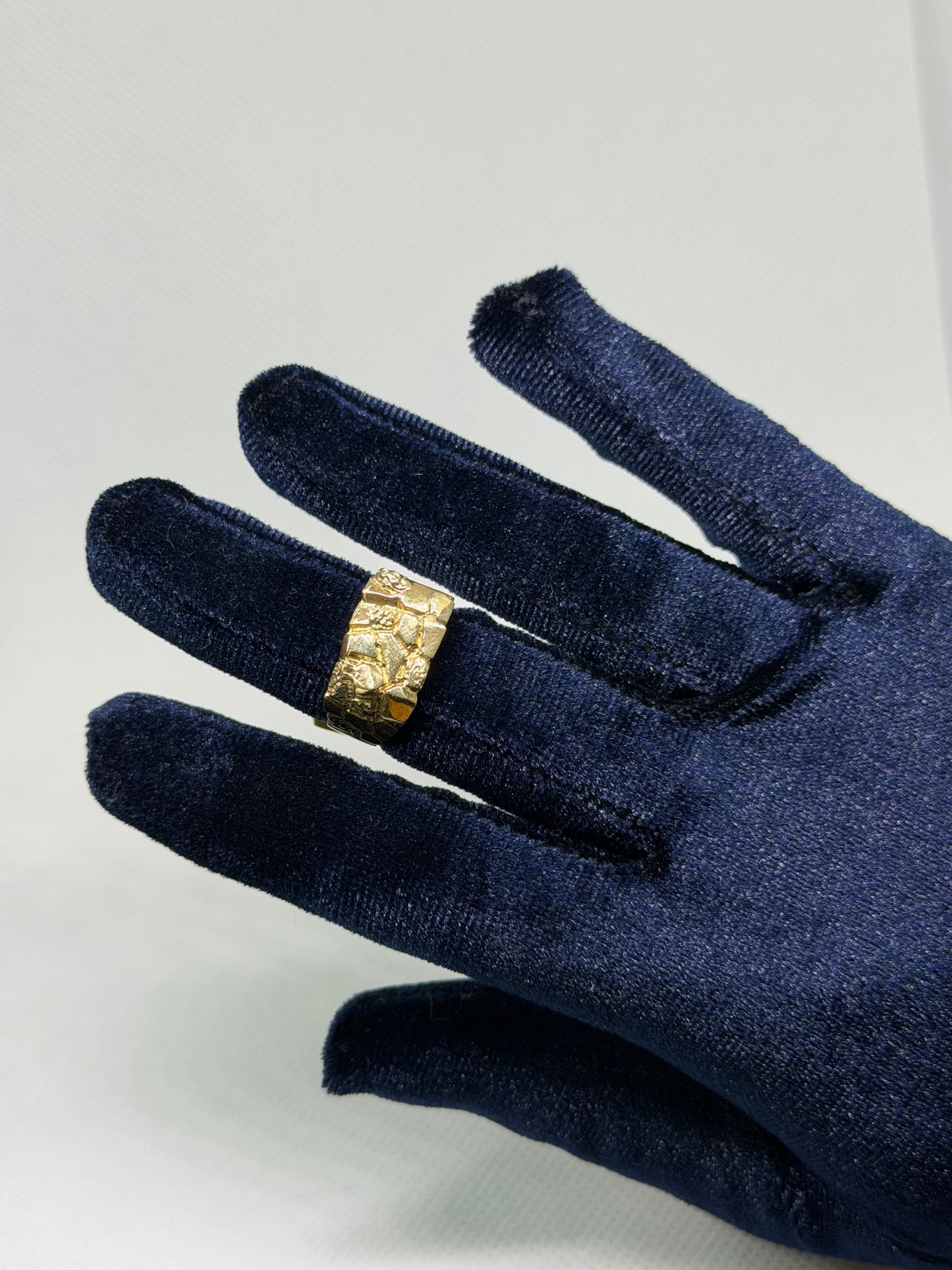 10K Solid Gold Nugget Ring - Size 7