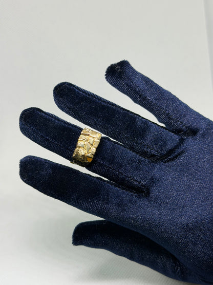 10K Solid Gold Nugget Ring - Size 7