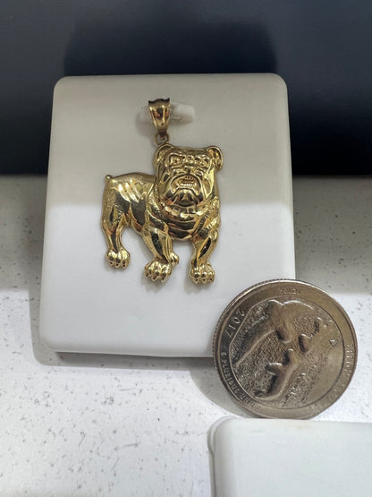 10K Gold Bulldog Pendant