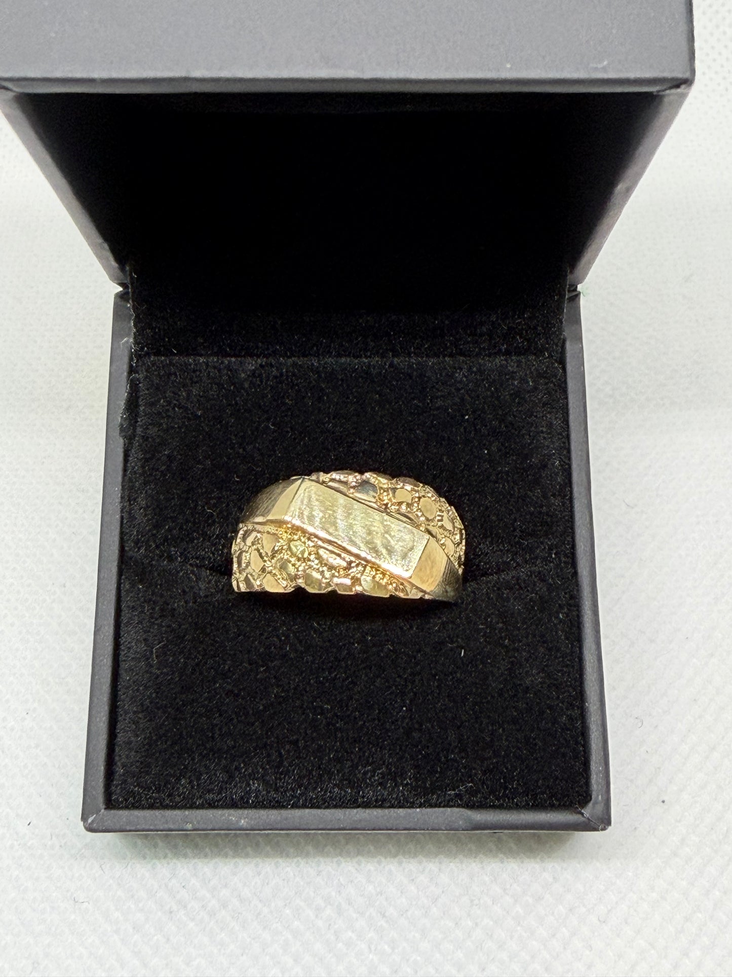 10K Solid Gold Nugget Ring - Size 8
