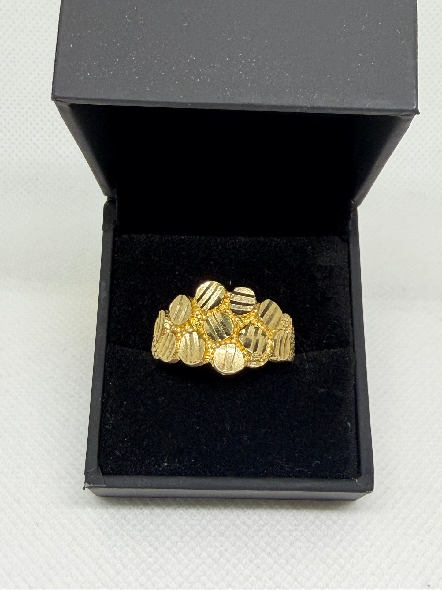 10K Solid Gold Nugget Ring - Size 11
