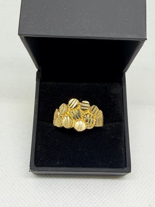 10K Solid Gold Nugget Ring - Size 11