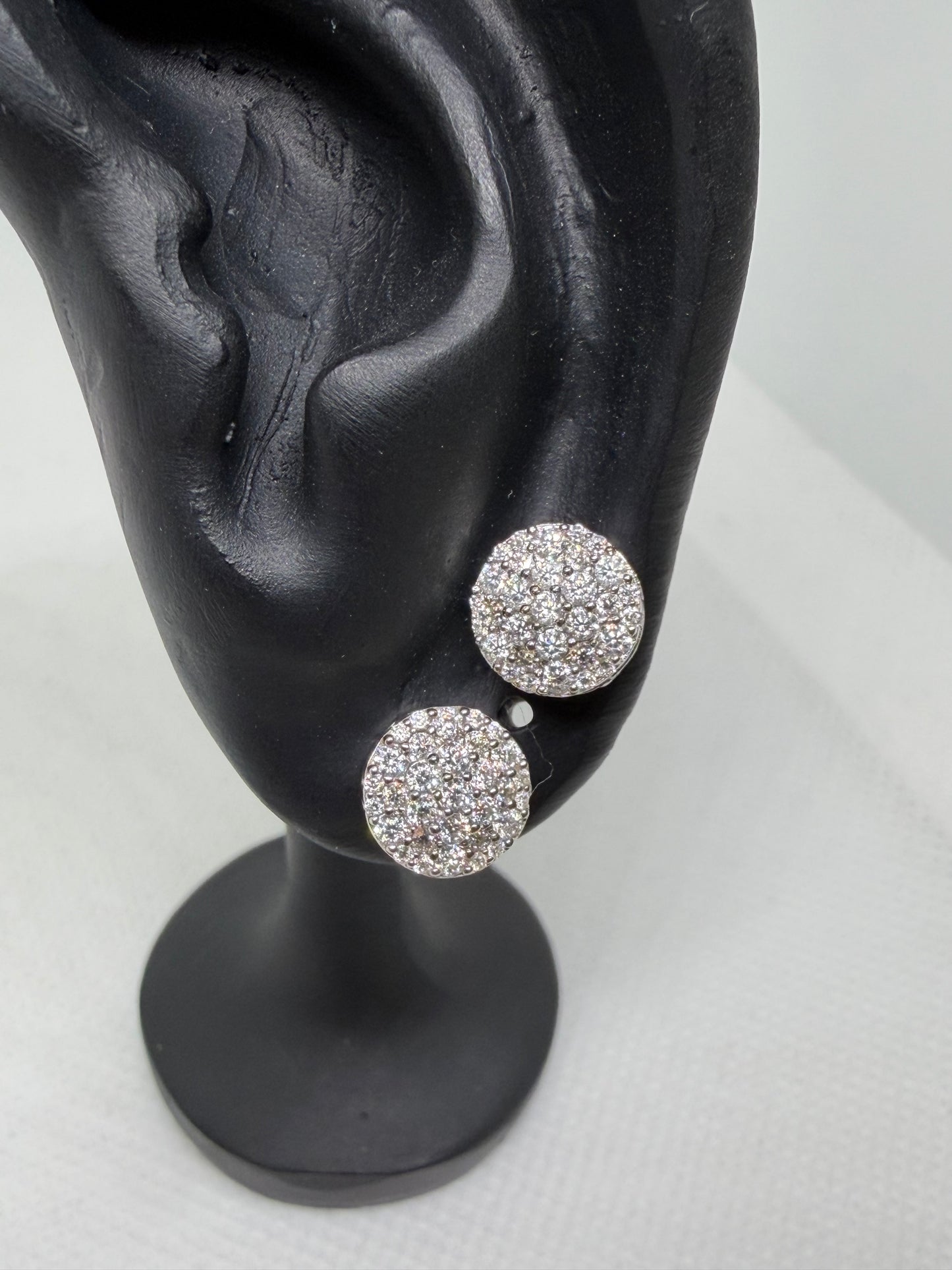 Sterling Silver Cluster Moissanite Earrings