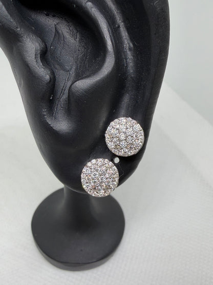 Sterling Silver Cluster Moissanite Earrings