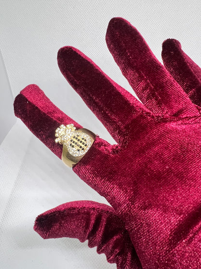 10K Solid Gold Moneybag Ring - Chain Included
