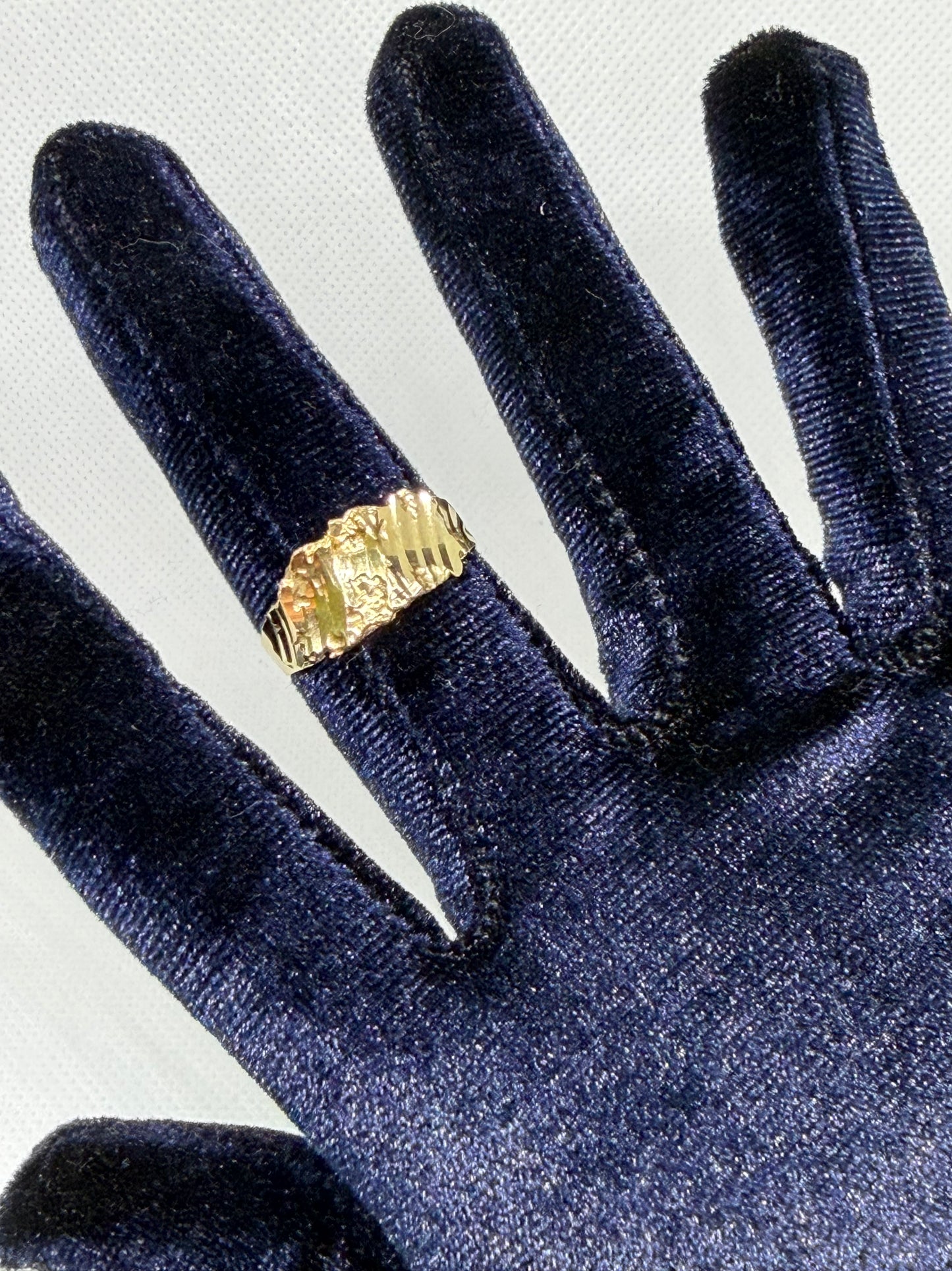 10K Solid Gold Nugget Ring - Size 10