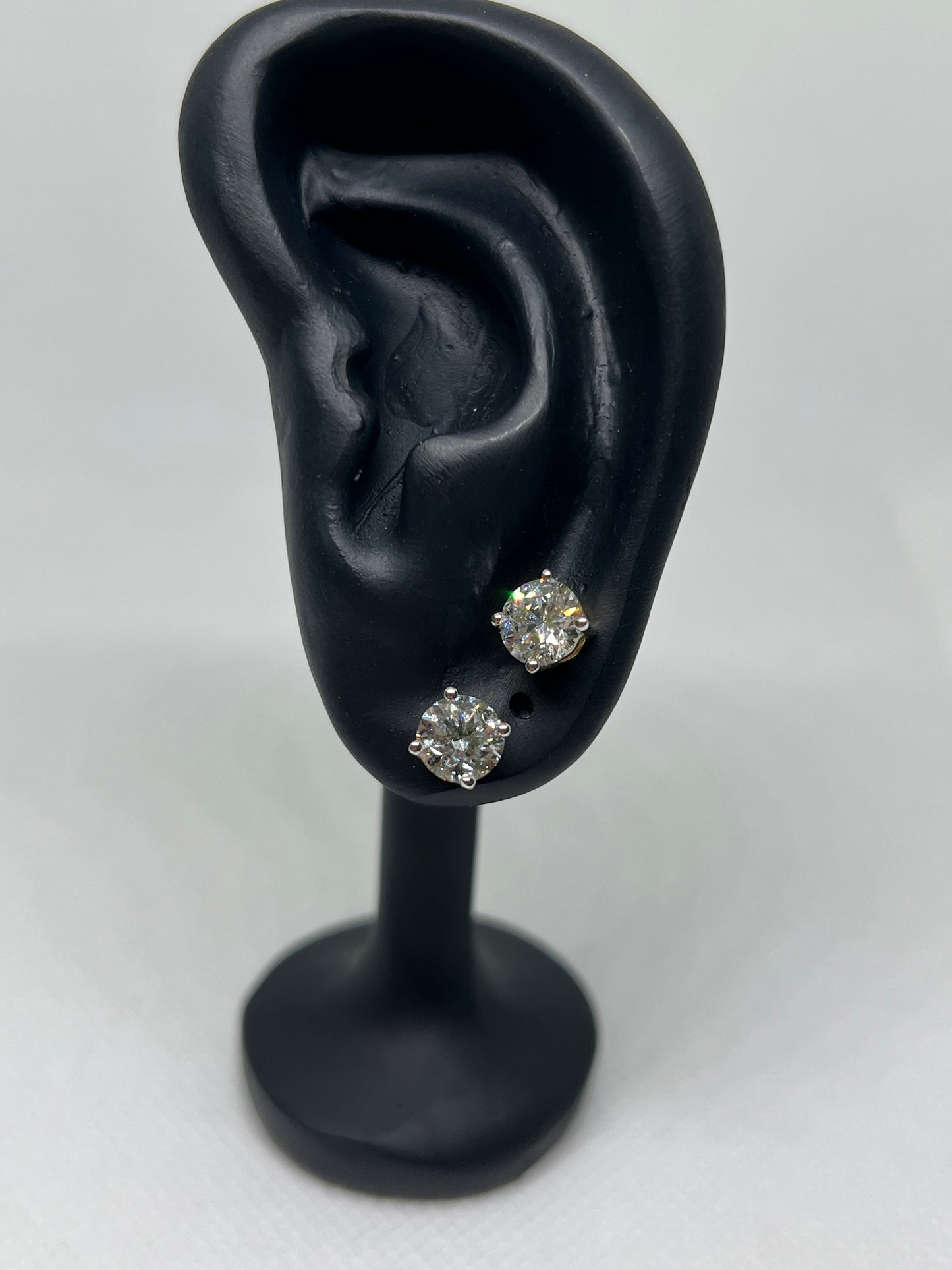 14K Yellow Gold 2 Ct Lab Grown Diamond Earrings - IGI CERTIFIED