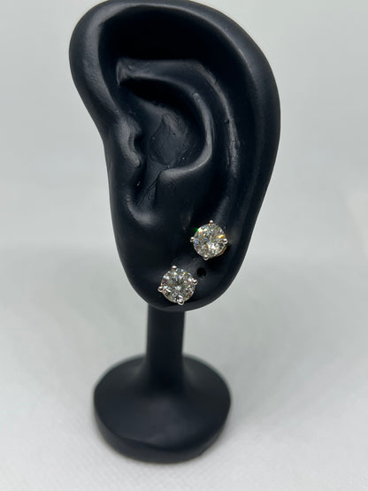 14K Yellow Gold 2 Ct Lab Grown Diamond Earrings - IGI CERTIFIED